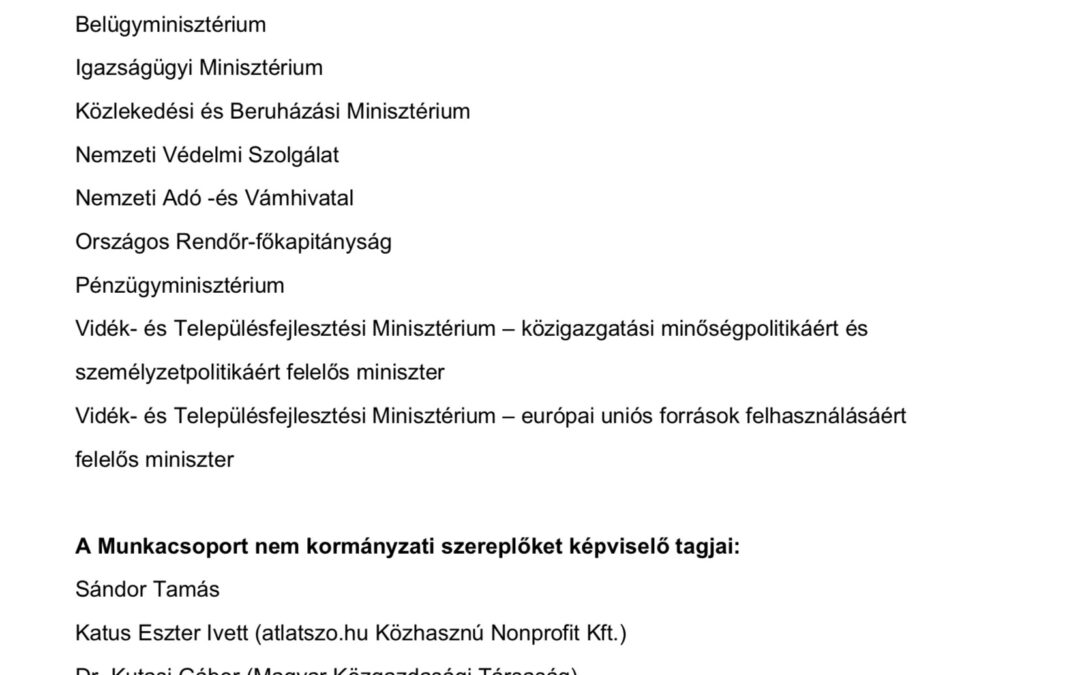 Sajtóközlemény-Az MVCT tagja lett a Korrupcióellenes Munkacsoportnak